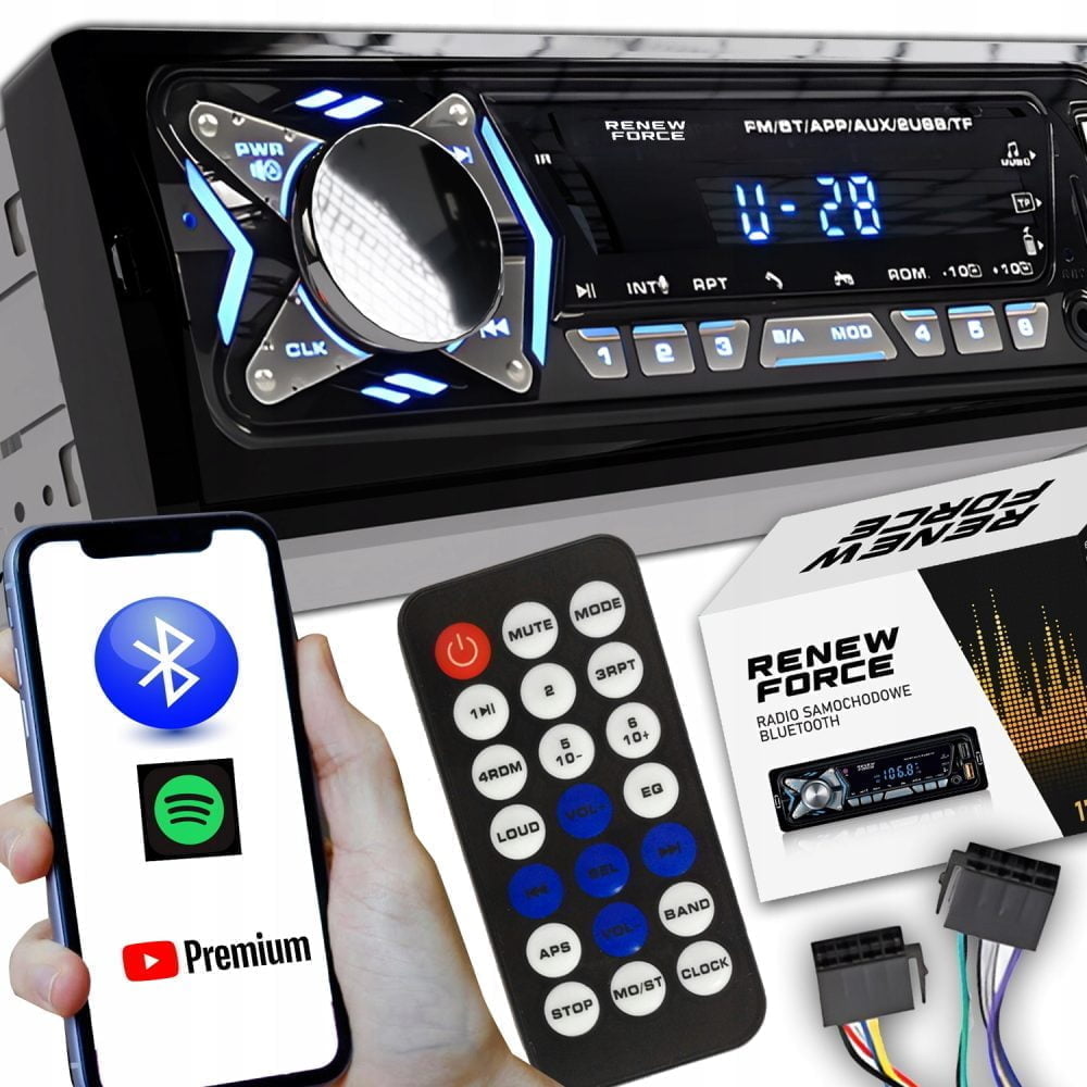 1DIN 12V LCD FM avtoradio 4x25W 2x USB Bluetooth SD + daljinec BLACK FRIDAY